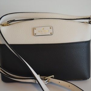 Kate Spade Black White Grove Street Leather Purse